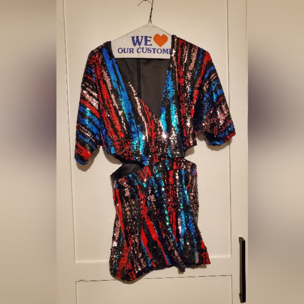 Bebe Elegant Sequined Romper